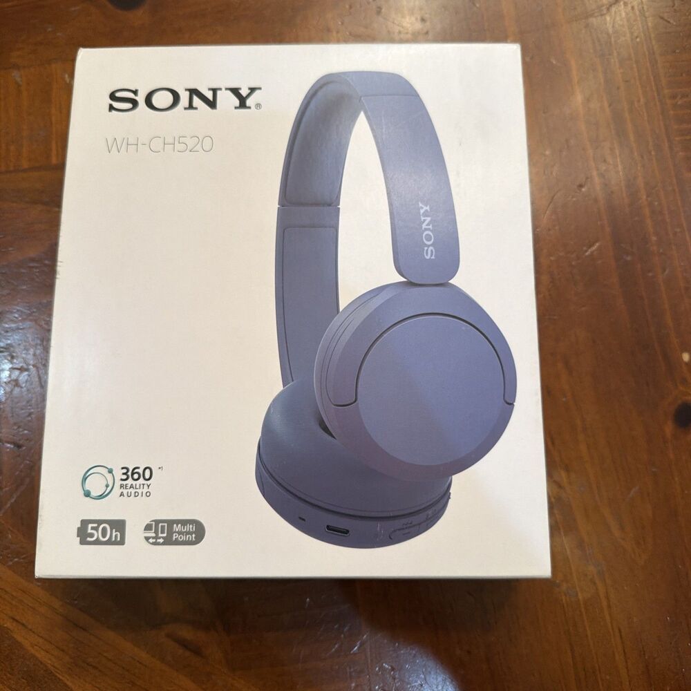 Sony WH-CH520 Wireless Headphones Bluetooth On-Ear Headset with Microphone, Blue